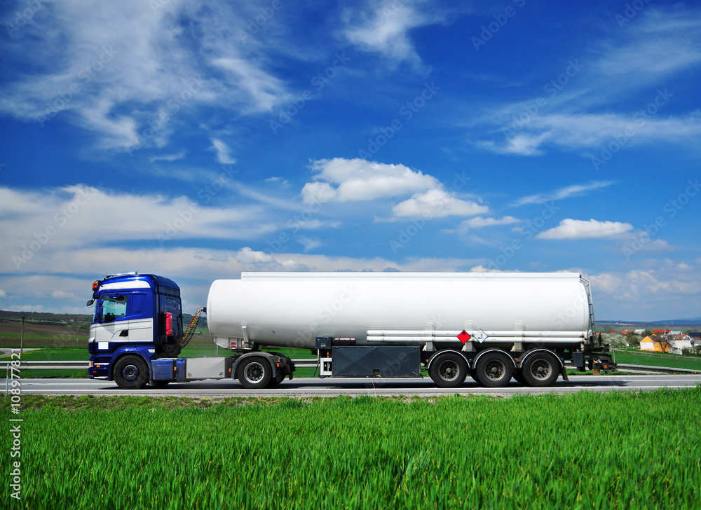 Transport dangerous goods, truck tank Transport dangerous goods, truck tank