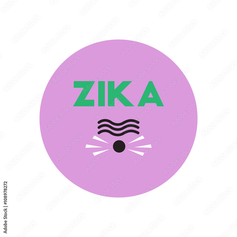 Obraz premium Vector icon on circle various symptoms of Zika on the human