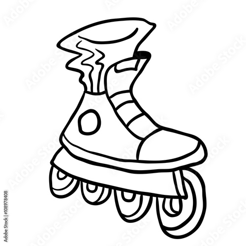 black and white roller blade