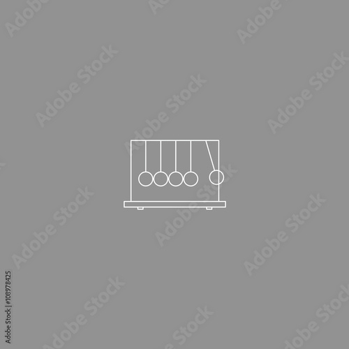 White Thin LIne Icon at Grey Background