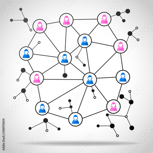 Abstract illustration with complex business network