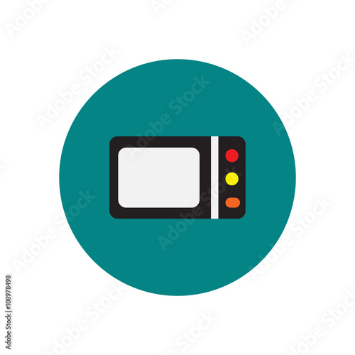 Vector icon on the white backgrounds in circles microwave