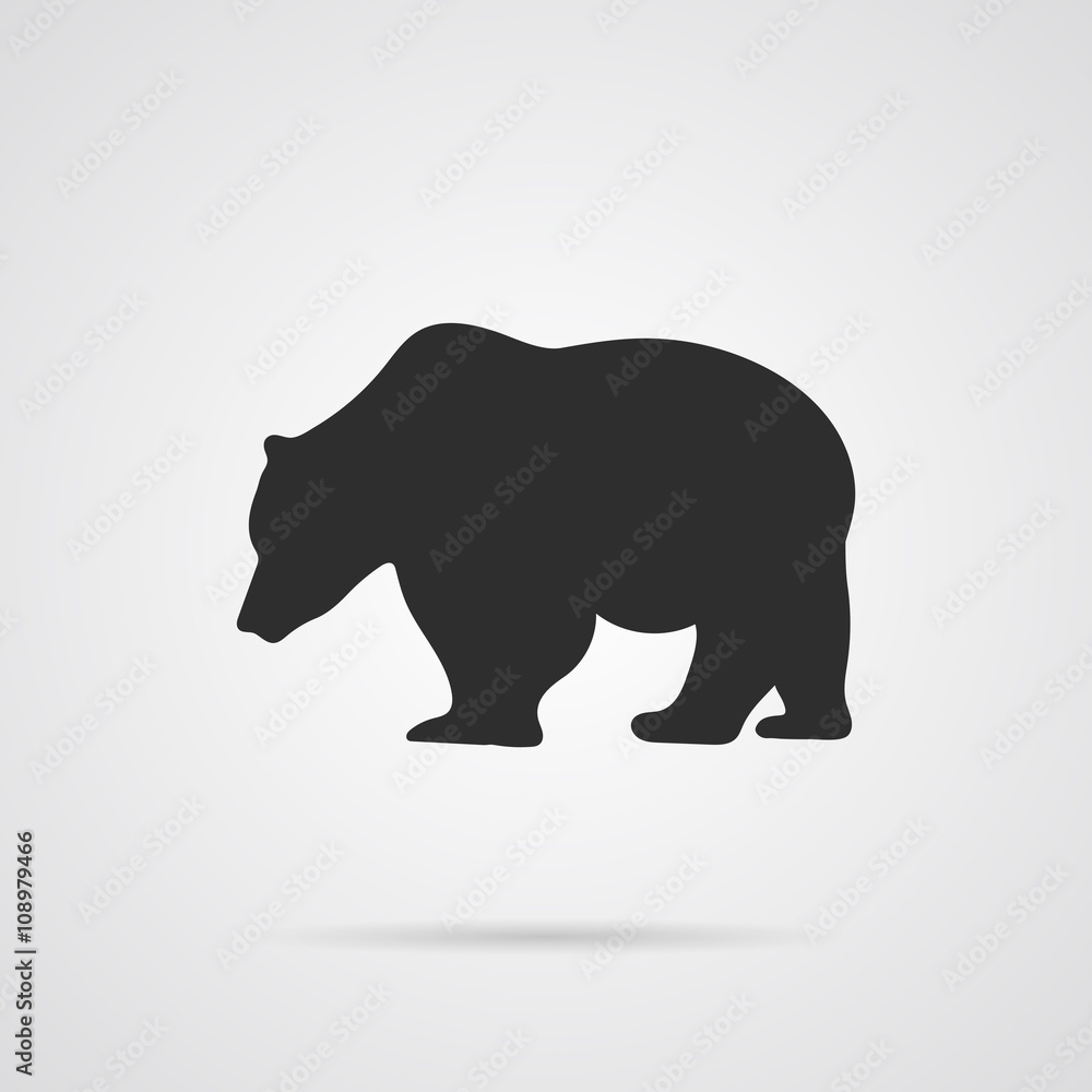 Fototapeta premium Vector Gray Silhouette of Bear