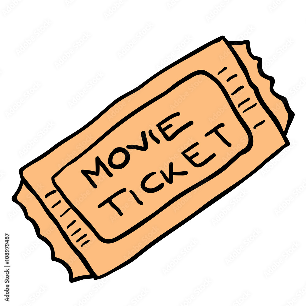 Vecteur Stock freehand cartoon movie ticket | Adobe Stock
