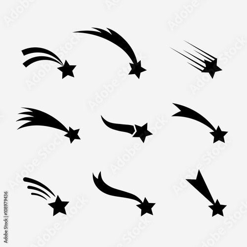 Falling stars vector set