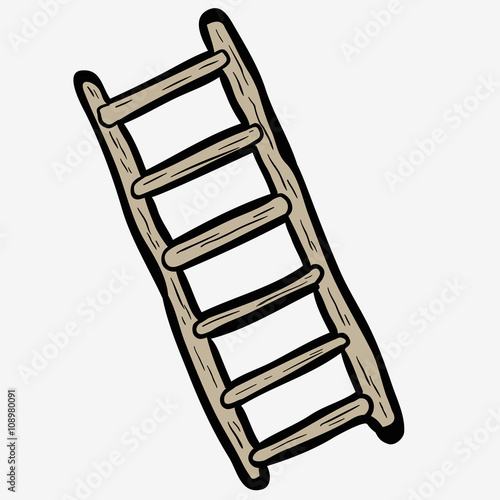 freehand drawn cartoon ladder