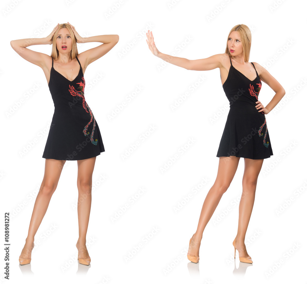 Composite photo of woman in various poses Composite photo of woman in various poses
