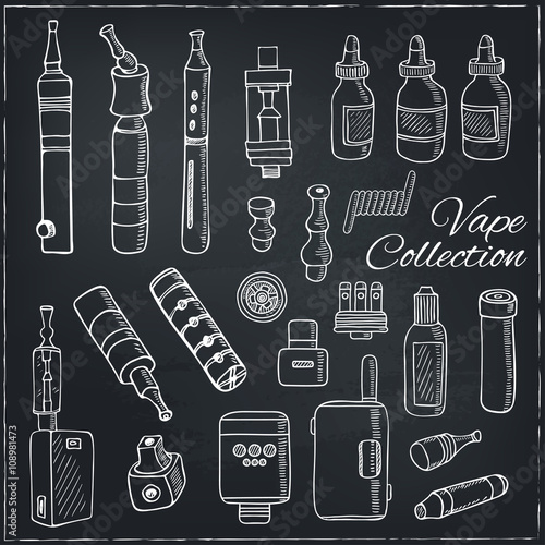 Vector illustration of vape icons.
