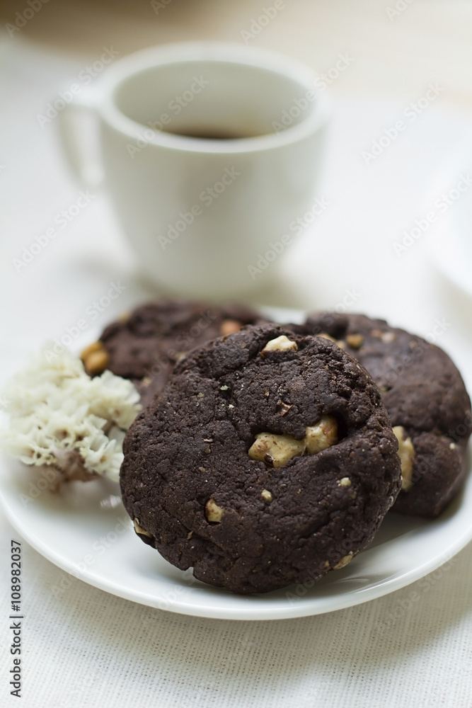 Broun cookies on a white plate Broun cookies on a white plate