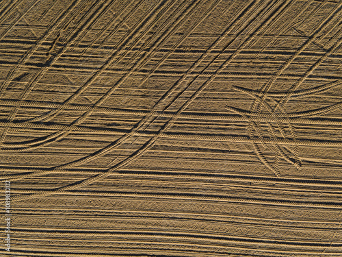 Aerial view of a field.