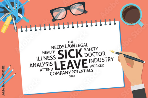 vector sick leave concept,template.