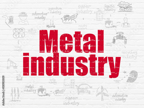 Manufacuring concept  Metal Industry on wall background