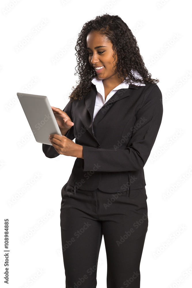 black businesswoman typing on your smartphone or tablet. black businesswoman typing on your smartphone or tablet.