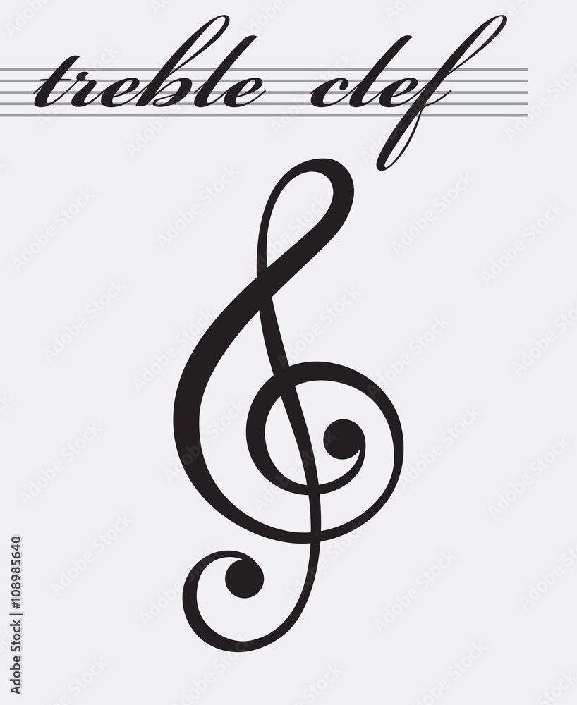 Naklejka premium monochrome icon of treble clef