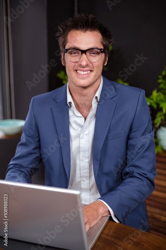 Businessman working on his laptop