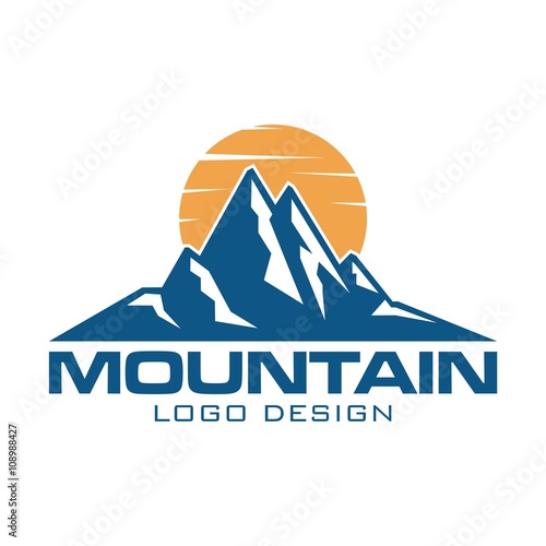 Mountain Logo Design, Mountain, Sun, Sunrise