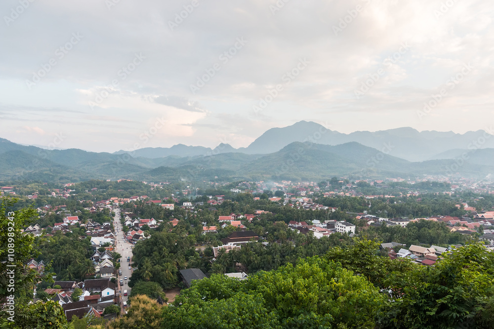 Viewpoint and landscape in luang prabang, Laos.