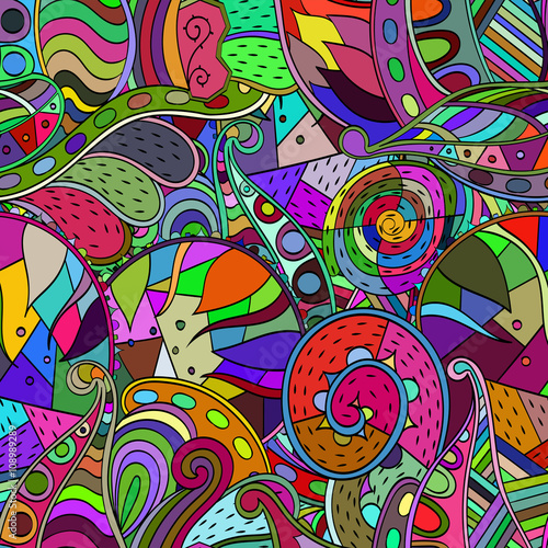 Tracery loops, doodle wind pattern. Mehendi paisley, stem, spiral, wave. Bud mehndi design. Handmade texture, curved doodling design. Good for site background, textile, printing. Vector.