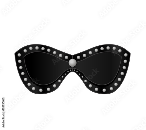 Unisex Black Leather Eye Mask, Blinder Patch, SM, BDSM, Sextoys