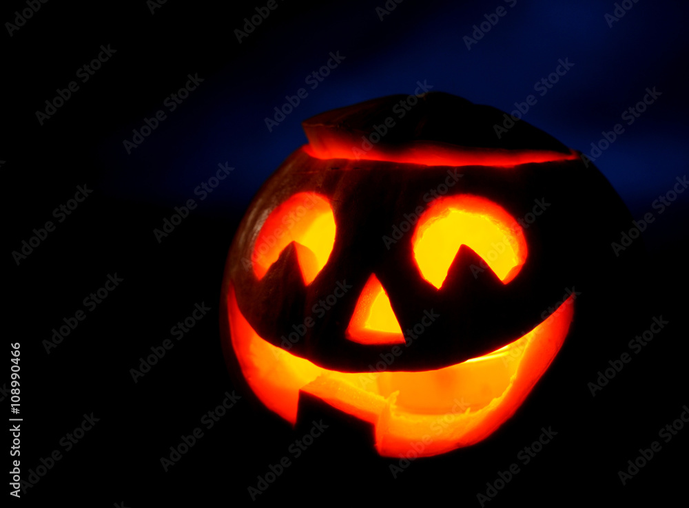 Fototapeta premium Scary halloween pumpkin jack-o-lantern