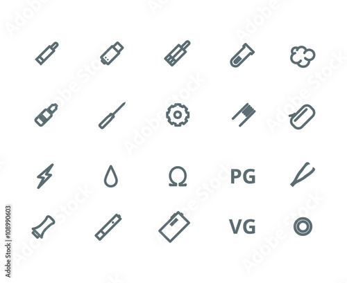 Vaping outlines icon set
