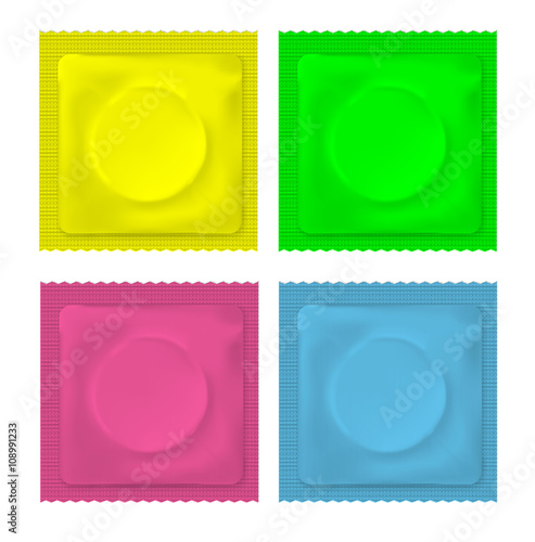 Vector illustration of color blank condom