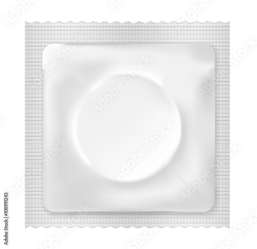 Vector illustration of white blank condom