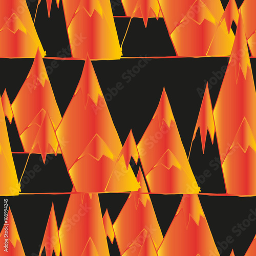 Seamless pattern with geometric mountains