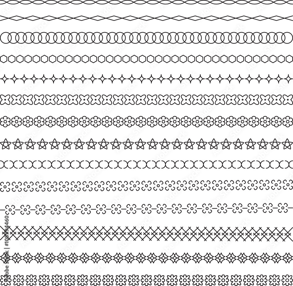 Set of calligraphic decorative dividers, design elements and orn Set of calligraphic decorative dividers, design elements and orn