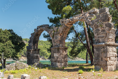 Antique city of Phaselis, Antalya Destrict, Turkey: aqueduct photo