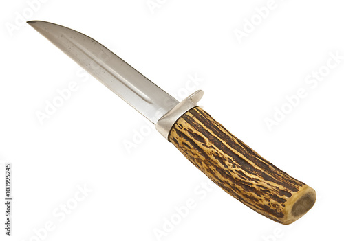 A knife with a handle on the isolated background