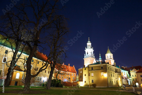 Wawel Castle in the evening in Krakow, Poland