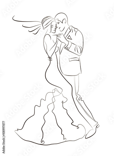 Vector illustration of wedding dance