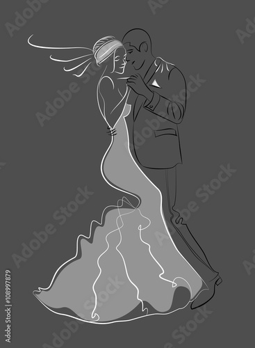 Vector illustration of wedding dance