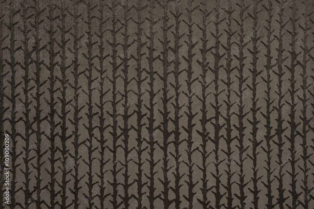 Green Velvet with Dark Tree or Bamboo Pattern Fabric Swatch Green Velvet with Dark Tree or Bamboo Pattern Fabric Swatch