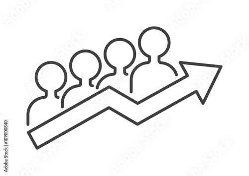 Teamwork business people teambuilding icon group communication concept symbol outline vector. 