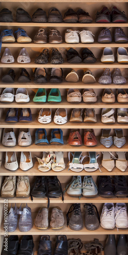 Shoes and more shoes, from fashion high heels to slippers.