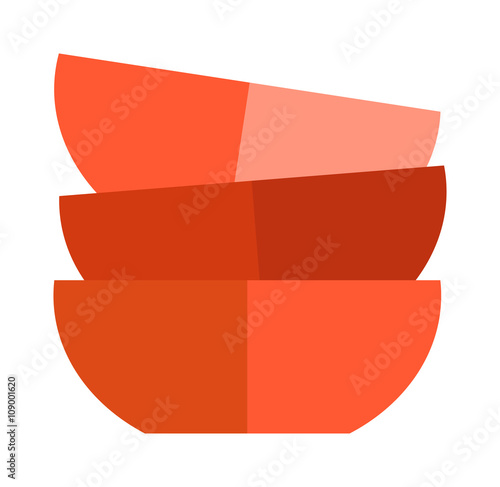 Red soup cup vector plate