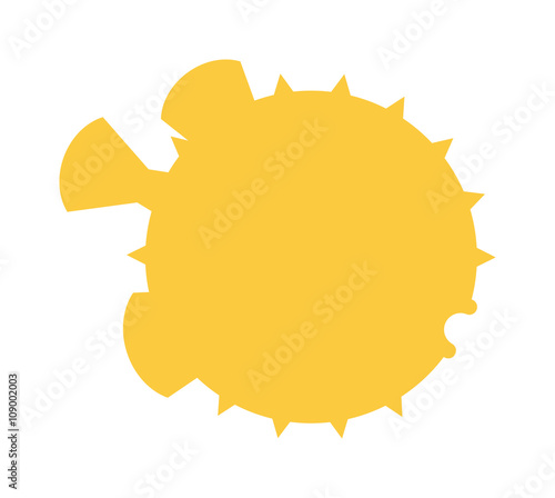 Ocean animal design of fish hedgehog cartoon ocean life vector illustration.