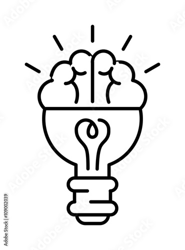 Creative brainstorm icon idea concept background design business abstract vector illustration. 