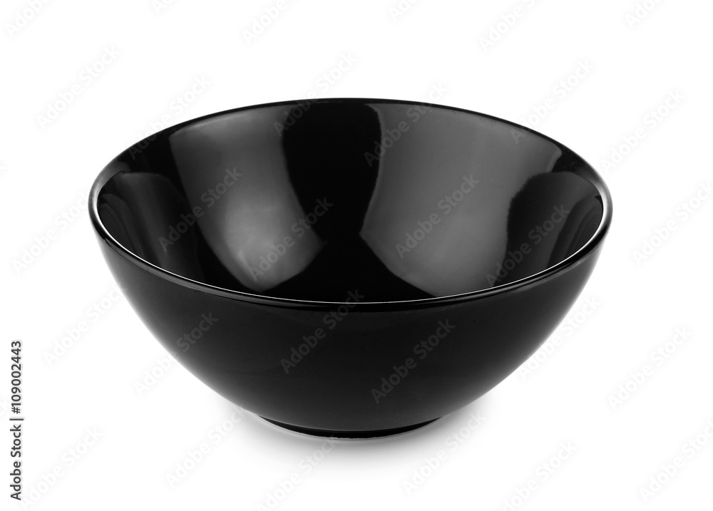 black empty bowl isolated on white background black empty bowl isolated on white background