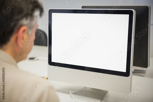 Professor using computer