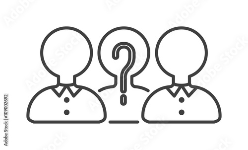 Teamwork business people teambuilding icon group communication concept symbol outline vector. 