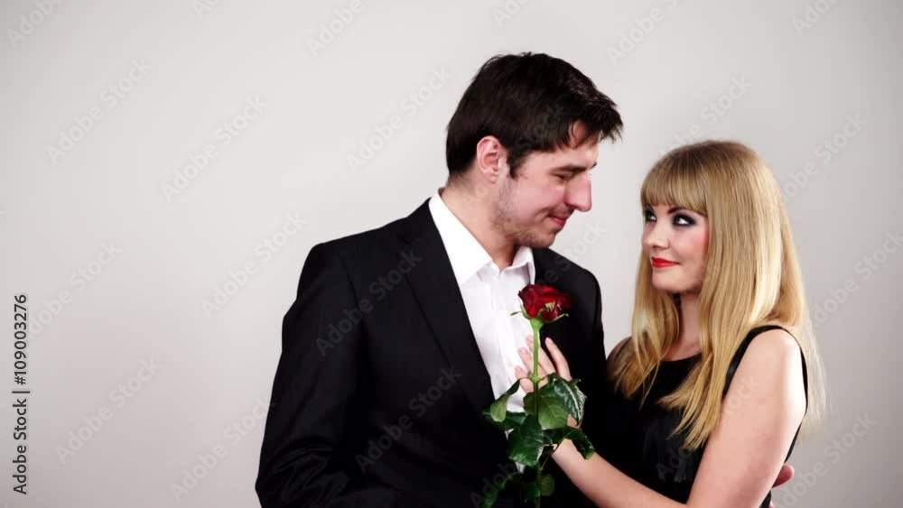 Couple in love. Man and woman on date hugging 4K Couple in love. Man and woman on date hugging 4K