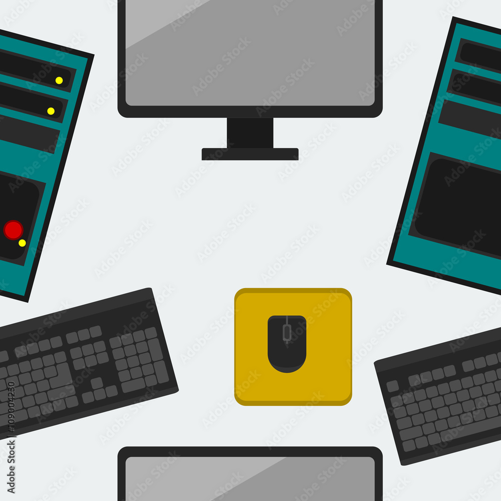 Editable Computer Peripherals Vector Illustration Seamless Pattern for Creating Background and Decorative Element of Technology Related Design Editable Computer Peripherals Vector Illustration Seamless Pattern for Creating Background and Decorative Element of Technology Related Design