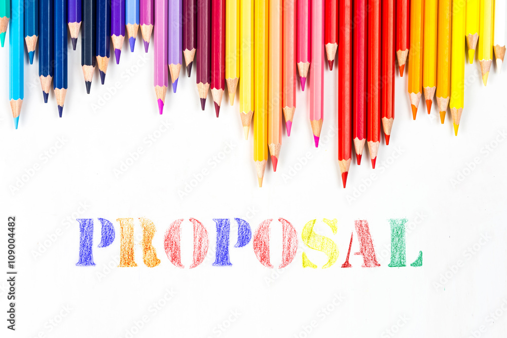 Proposal drawing by colour pencils