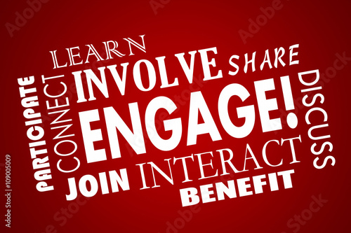 Engage Involve Participate Join Interact Word Collage
