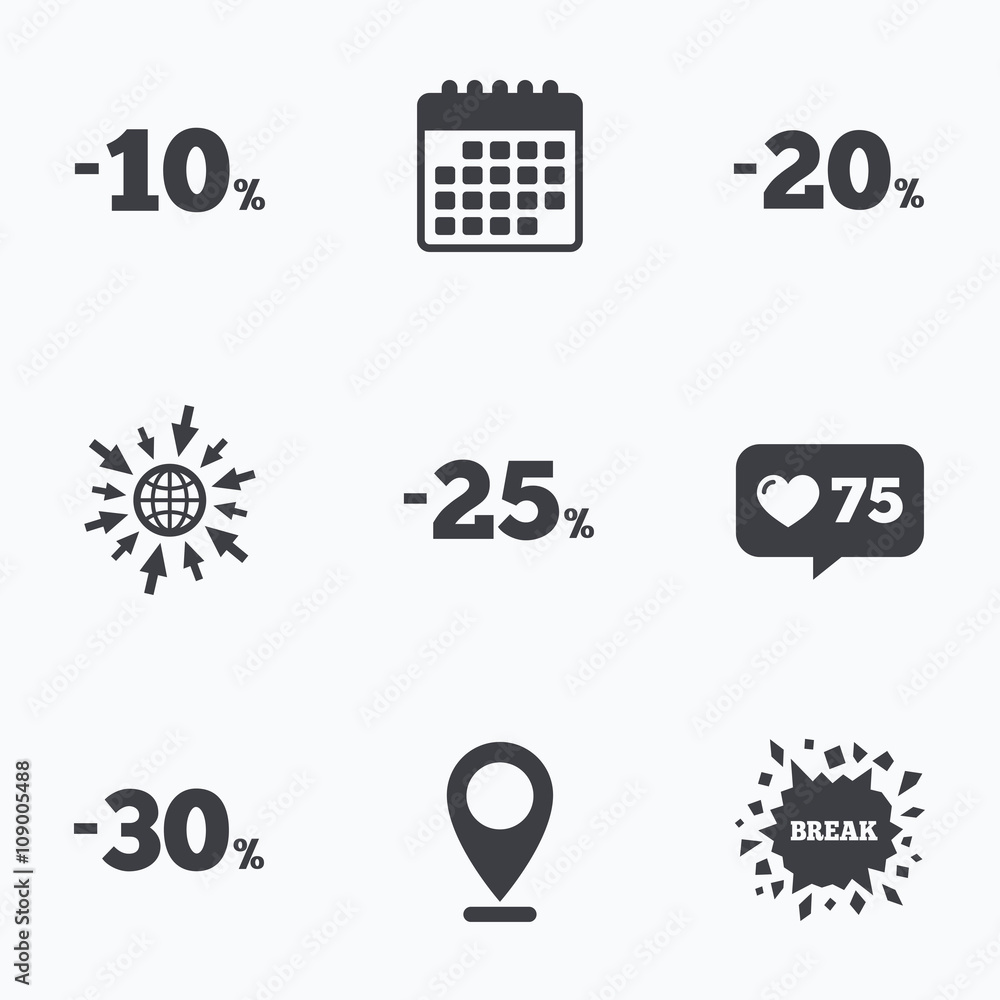 Sale discount icons. Special offer price signs. Sale discount icons. Special offer price signs.