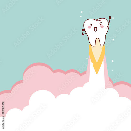  tooth rocket flying into sky