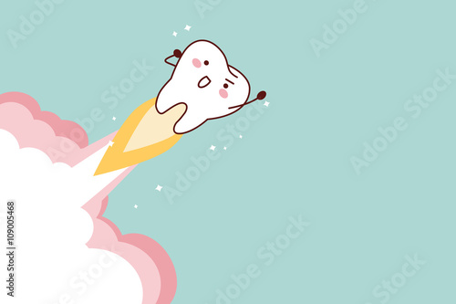  tooth rocket flying into sky